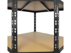 Karat Eckregal Traglast 875 kg Individuell Einsetzbar Schwarz 180 x 90 x 42 x 60 cm
