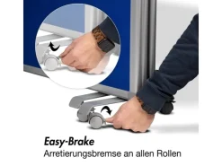 Karat Filz Stellwand Dreiteilige Trennwand mit Rollen Doppelseitig 180 x 180 cm* Pinnwände