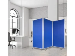 Karat Filz Stellwand Dreiteilige Trennwand mit Rollen Doppelseitig 180 x 180 cm* Pinnwände