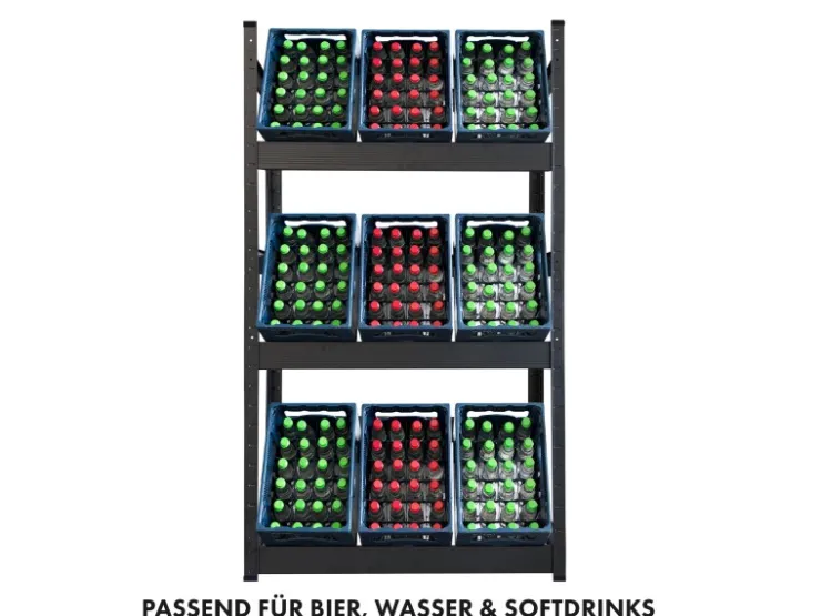 Karat Flaschenkastenständer Osaka Getränkekistenregal für 6 Kästen 160 x 80 x 30 cm