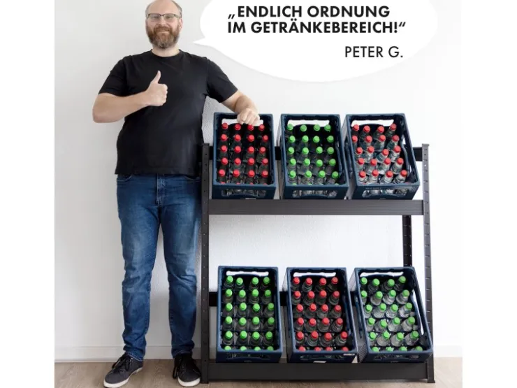 Karat Flaschenkastenständer Osaka Getränkekistenregal für 6 Kästen 160 x 80 x 30 cm