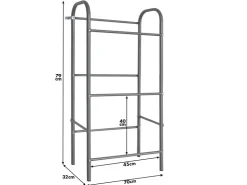 Karat Flaschenkastenständer Rocket - Regal mit Wandbefestigung - Grau - Für 3 Kästen - 49,5 x 32,5 x 115,5 cm* Kellerregale|Flaschenregale