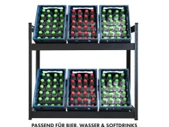 Karat Flaschenkastenständer Osaka Getränkekistenregal für 6 Kästen 110 x 110 x 30 cm* Aufbewahrung|Regale Schwarz