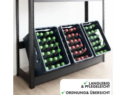 Karat Flaschenkastenständer Osaka Getränkekistenregal für 6 Kästen 110 x 110 x 30 cm* Aufbewahrung|Regale Schwarz