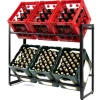 Karat Flaschenkastenständer Kenji - Robustes Lagerregal für Büro, Küche, Garage oder Flur - Schwarz - 104 x 32 x 82 cm