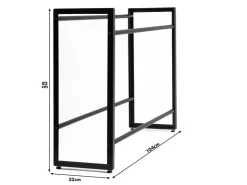 Karat Flaschenkastenständer Kenji - Robustes Lagerregal für Büro, Küche, Garage oder Flur - Schwarz - 104 x 32 x 82 cm