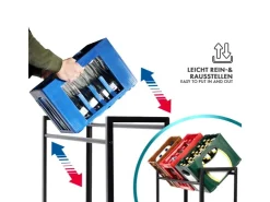 Karat Flaschenkastenständer Kenji - Robustes Lagerregal für Büro, Küche, Garage oder Flur - Schwarz - 104 x 32 x 82 cm