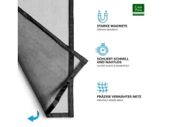 Karat Fliegengitter Johnny Gestreift Klebemontage Klettverschluss 90 x 200 cm