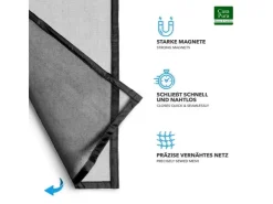 Karat Fliegengitter Johnny Gestreift Klebemontage Klettverschluss 80 x 220 cm