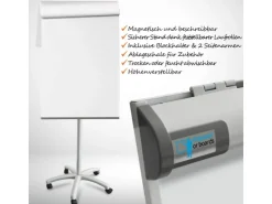 Karat Flipchart Piranha mit Sternfuß Mobile Präsentationswand 67 x 105 cm* Stifte