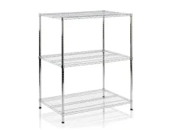 Karat Gitterregal Everest 210 kg Belastbarkeit 3 Böden Verchromt 60 x 35 x 90 cm* Flaschenregale