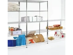Karat Gitterregal Everest 350 kg Belastbarkeit 5 Böden Verchromt 90 x 45 x 200 cm* Flaschenregale