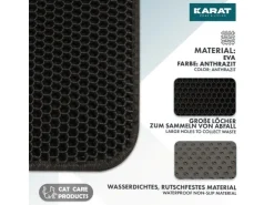 Karat Katzenstreumatte Charly in Wabendesign Abwaschbar 76 x 61 cm