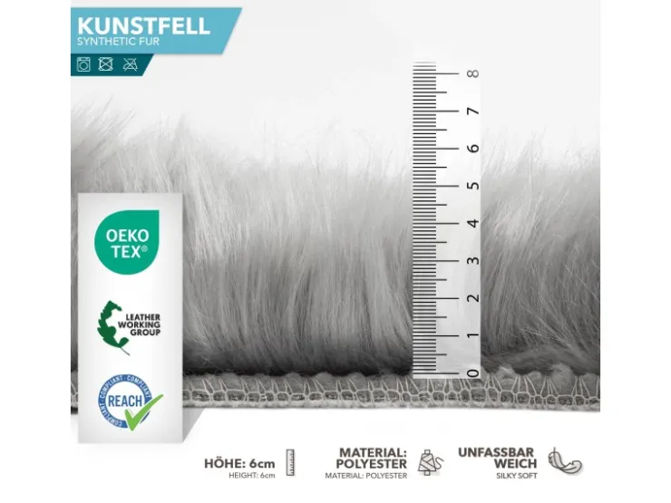 Karat Kunstfell Nelly Flauschiges Dekofell Individuell Einsetzbar Grey* Sessel