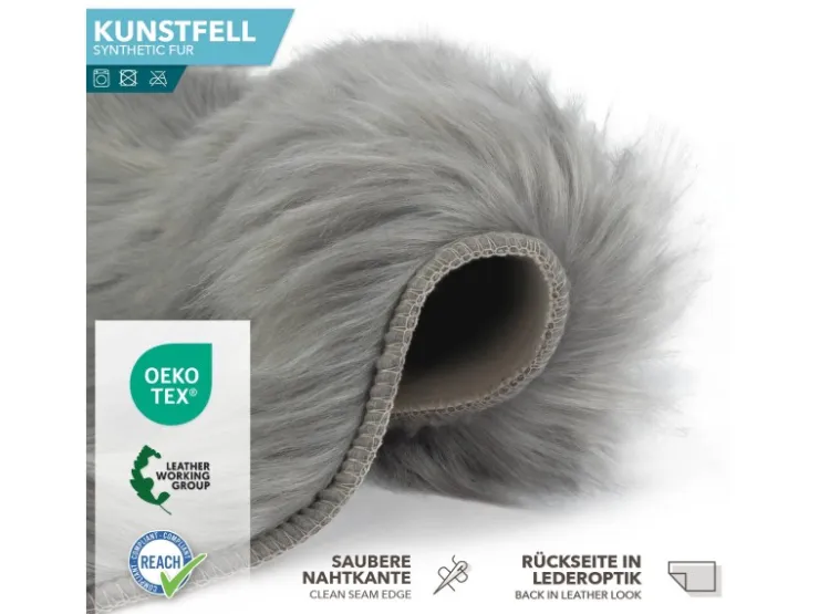 Karat Kunstfell Nelly Flauschiges Dekofell Individuell Einsetzbar Grey* Sessel