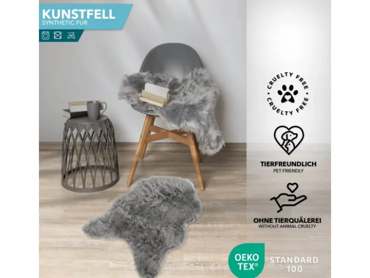 Karat Kunstfell Nelly Flauschiges Dekofell Individuell Einsetzbar Grey* Sessel
