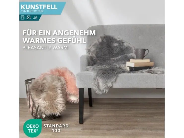 Karat Kunstfell Nelly Flauschiges Dekofell Individuell Einsetzbar Grey* Sessel