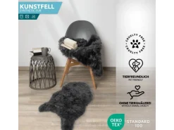 Karat Kunstfell Nelly Flauschiges Dekofell Individuell Einsetzbar Charcoal Grey* Sessel