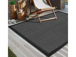 Karat Outdoor Teppich Lucca mit Bordüre Witterungsbeständig und Modern 70 x 130 cm