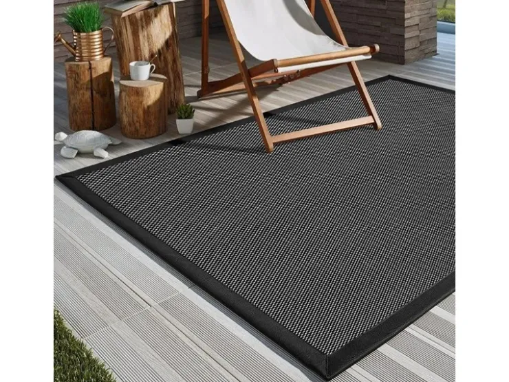 Karat Outdoor Teppich Lucca mit Bordüre Witterungsbeständig und Modern 70 x 130 cm