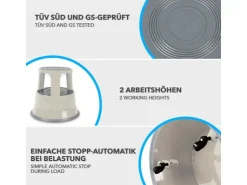 Karat Rollhocker Elefantenfuß Rolltritt aus Stahl - Hocker für Büro oder Gewerbe 150 kg Belastbar TÜV-geprüft -* Leitern
