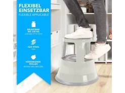 Karat Rollhocker Elefantenfuß Rolltritt aus Stahl - Hocker für Büro oder Gewerbe 150 kg Belastbar TÜV-geprüft -* Leitern