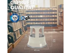 Karat Rollhocker Elefantenfuß Rolltritt aus Stahl - Hocker für Büro oder Gewerbe 150 kg Belastbar TÜV-geprüft -* Leitern