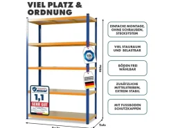 Karat Schwerlastregal Blau-Orange Traglast bis 875 kg 220 x 90 x 60 cm
