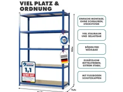 Karat Schwerlastregal Blau Maximale Traglast 875 kg 220 x 90 x 45 cm* Büroregale