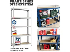 Karat Schwerlastregal Lakota 2er Set Traglast bis 875 kg 150 x 75 x 30 cm