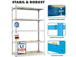 Karat Schwerlastregal Lakota 2er Set Traglast bis 875 kg 200 x 120 x 60 cm* Metallregale|Schwerlastregal