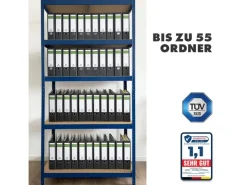 Karat Schwerlastregal Lakota 2er Set Traglast bis 875 kg 150 x 75 x 30 cm* Metallregale|Kellerregale