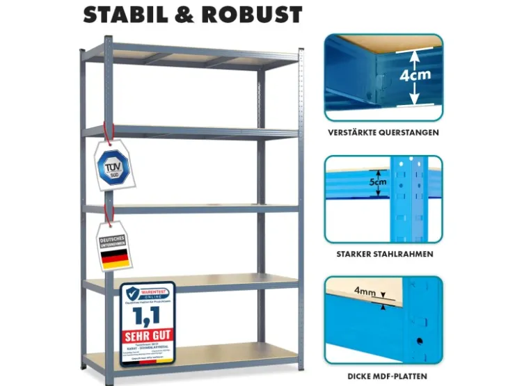 Karat Schwerlastregal Lakota 2er Set Traglast bis 875 kg 180 x 90 x 40 cm* Metallregale