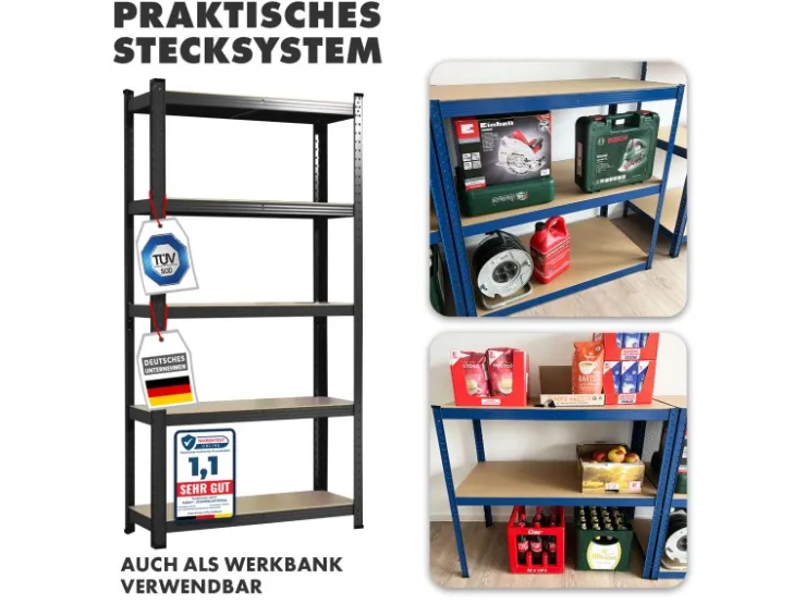 Karat Schwerlastregal Lakota 2er Set Traglast bis 875 kg 200 x 100 x 50 cm* Metallregale