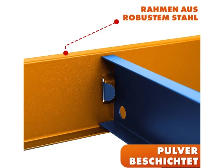 Karat Schwerlastregal Rhino bis 1050 kg Pulverbeschichtet 180 x 90 x 45 cm