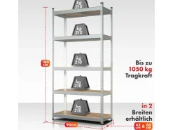 Karat Schwerlastregal Rhino bis 1050 kg Pulverbeschichtet 180 x 90 x 45 cm* Metallregale
