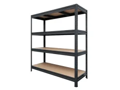 Karat Schwerlastregal Weitspannregal - Schwarz - Gesamtlast 1500 kg - 177 x 160 x 60 cm