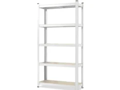 Karat Schwerlastregal Weiß für Keller und Werkstatt Gesamtlast 875 kg 180 x 90 x 60 cm