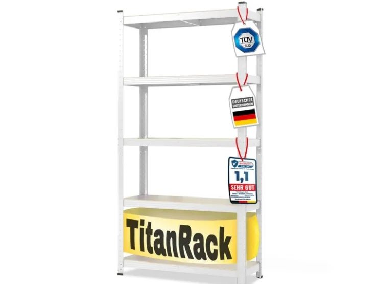 Karat Schwerlastregal Weiß für Keller und Werkstatt Gesamtlast 875 kg 180 x 90 x 45 cm* Schwerlastregal