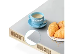 Karat Tischfolie Empire mit Abgeschrägter Kante Hellgrau 80 x 55 cm* Tischdecken