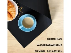 Karat Tischfolie Empire mit Abgeschrägter Kante Schwarz 90 x 170 cm* Tischdecken