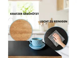 Karat Tischfolie Empire mit Abgeschrägter Kante Schwarz 80 x 55 cm