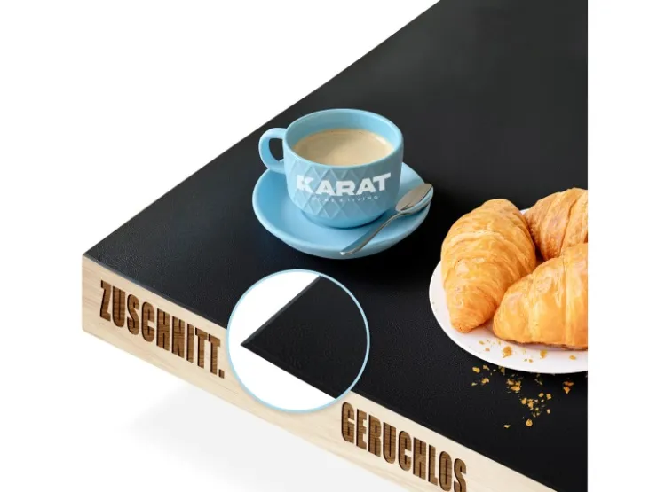 Karat Tischfolie Empire mit Abgeschrägter Kante Schwarz 80 x 140 cm* Tischdecken