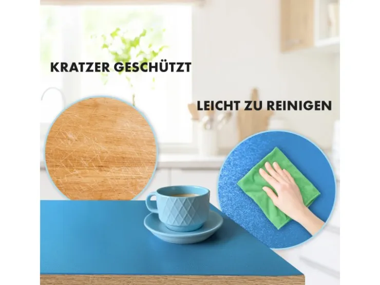 Karat Tischfolie Empire mit Abgeschrägter Kante Blau 80 x 125 cm