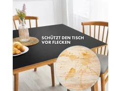 Karat Tischfolie Empire mit Abgeschrägter Kante Schwarz 90 x 190 cm