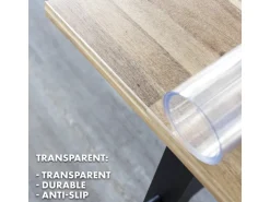 Karat Tischfolie Imperial Transparent Mattiert mit Abgeschrägter Kante 55 x 205 cm* Tischdecken
