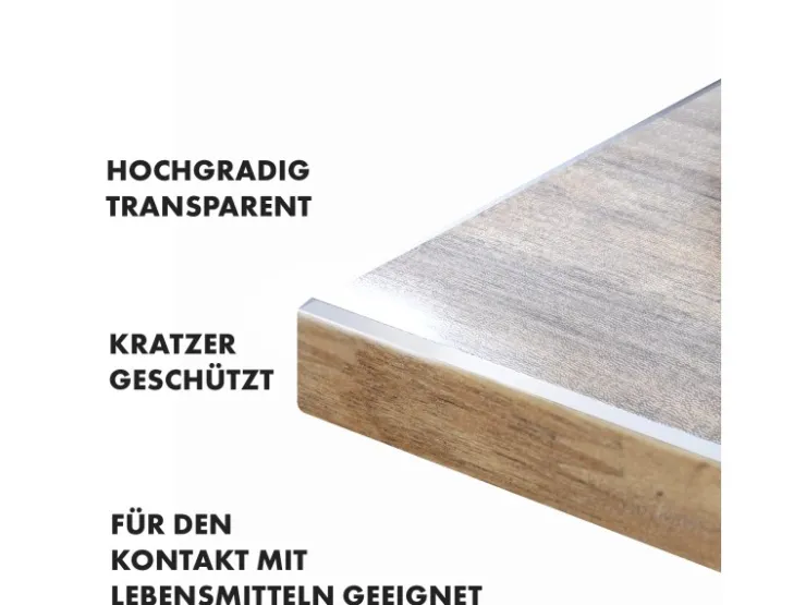 Karat Tischfolie Imperial Transparent Mattiert mit Abgeschrägter Kante 55 x 205 cm* Tischdecken