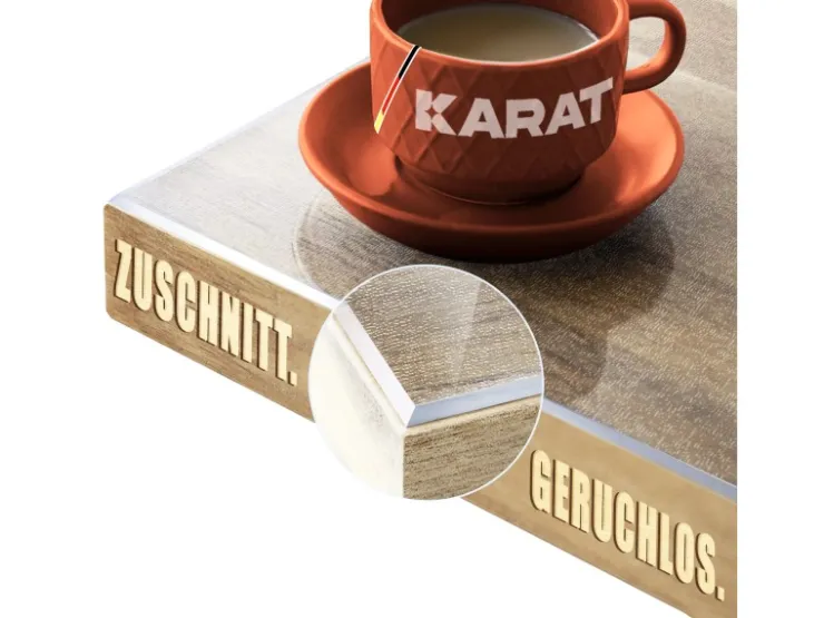 Karat Tischfolie Imperial Transparent Mattiert mit Abgeschrägter Kante 60 x 60 cm