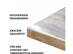 Karat Tischfolie Imperial Transparent Mattiert mit Abgeschrägter Kante 95 x 110 cm