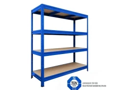 Karat Weitspannregal Schwerlastregal Blau Traglast 1200 kg 160 x 150 x 80 cm* Kellerregale|Schwerlastregal